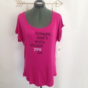 Pink Lotus Open-back T-shirt NWT Size Large